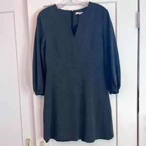 Tibi - Puffy sleeved gray jersey mini dress
